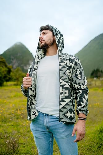 Image of Handmade Alpaca Sweater for Men or Women, Vibrant Colors, Soft and Hypoallergenic, Crafted by Otavalenos Artisans in Ecuador.