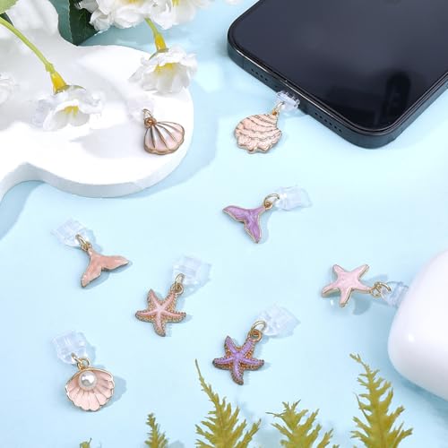 Protector puerto de carga USB C con dijes de esmalte rosa para eReader 4