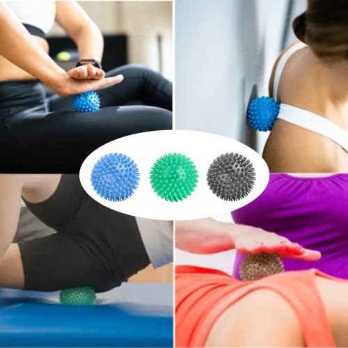 Igelball Massageball Hart. Massage Ball mit Noppen Stachelball für Fuss Hand Rücken Muskelmassage. Für Plantarfasziitis Muskelregeneration Myofasziale Entspannung Schmerzlinderung. (Blau/2er Set)