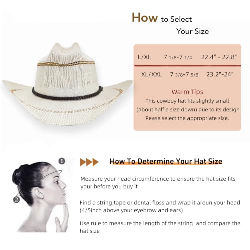 Image of Straw Cowboy Hat, Cattleman Crease 4.1 inch Wide Brim Western | Unisex design, shapeable wide brim, breathable cowgirl style, gift box included, 2 sizes