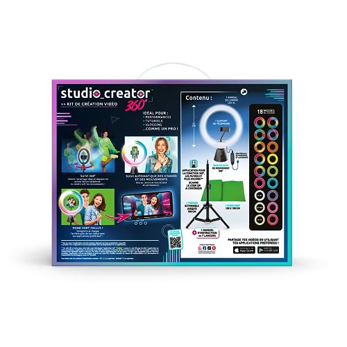 Canal Toys - Studio Creator - Kit de creación de Videos con rotación de 360º y Anillo de luz LED Multicolor - Studio Creator 360º Rotating - INF028 - imagen 3