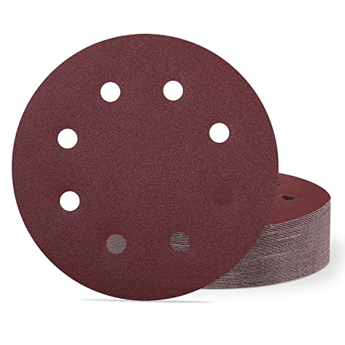 180mm Schleifscheiben Körnung 120, 40 Stück 180mm Schleifpapier 8 Loch Schleifblätter für Wand Deckenschleifer Cover