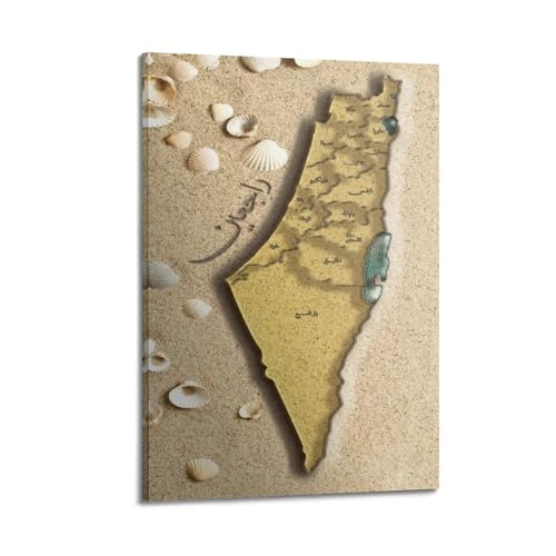 Carte de sable de Palestine poster déco toile 60x90 cm HAYZE