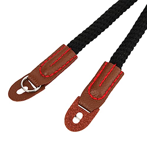 Xyntor Correa para el cuello de la cámara |Ergonómico y cómodo para cámaras sin espejo |Correa de hombro de algodón puro para viajes/senderismo/vlogging |Ligero y resistente (Negra) - imagen 7