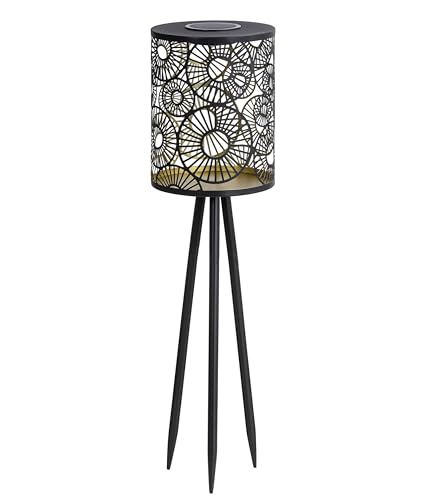 Dehner Solar-Laterne Rabat, Stehleuchte, warmweiß, Ø 18.5 cm, Höhe 69 cm, Metall/Kunststoff...