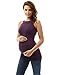PattyBoutik Mama Halter Side Ruched Maternity Blouse (Dark Purple L)