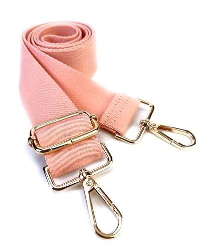 Image of Purse Strap Replacement for Crossbody Bags & Handbags | Premium Webbing with Light Gold Hardware Clip-On Installation Adjustable Length Comfortable Wide Guitar Style Strap