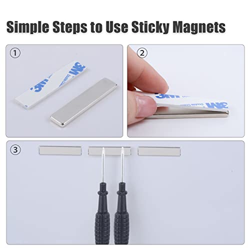 Imanes neodimio potentes rectangular de 50x10x3mm para sujetar notas sin caídas 5