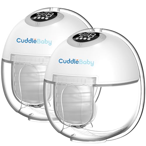 Image of CuddleeBaby Breast Pump Hands Free, Wearable Breast Pump, Eletric Double Portable Breast Pump with 4 Modes & 9 Levels, LCD Display, Long Battery Life Wearless Double Milk Extractor,27mm,2 Pack
