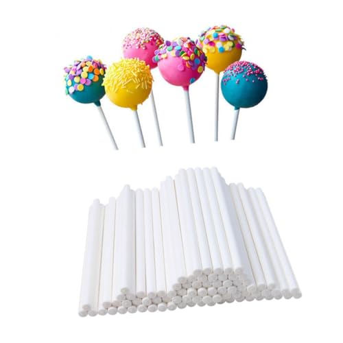 FUNNETOYU 100 pièces Bâtons Papier pour Sucettes et Cake Pops Résistants Parfaits pour Projets DIY Décoration Gâteau et Friandises de Fête