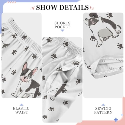 Boys' Pants Cute Bulldog Paw Long Bottoms Jogger Pants Elastic Waist Trousers with Pockets S-XL4