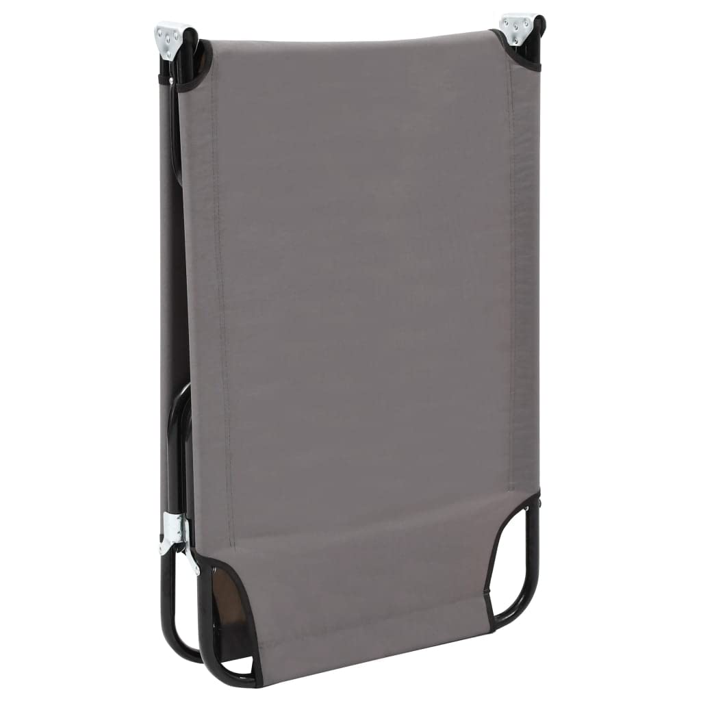 Klappliege Grau Stahl, 120 kg Belastbarkeit | Faltbares Campingbett, 600D Polyester mit PE-Beschichtung, rostfreies Gestell, leicht und tragbar
