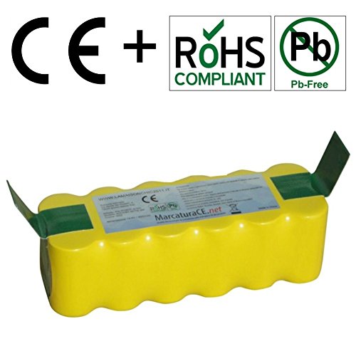 Batería compatible con iRobot Roomba 4500 mAh 4.5 Ah serie R3 500 510 521 530 531 532 534 535 536 540 550 551 555 560 562 563 564 PET 565 570 572 577 580 581 590 600 610 625 700 760 770 780 800 870 880 11702 80501 80601 GD-Roomba-500 SP530-BAT VAC-500NMH-33