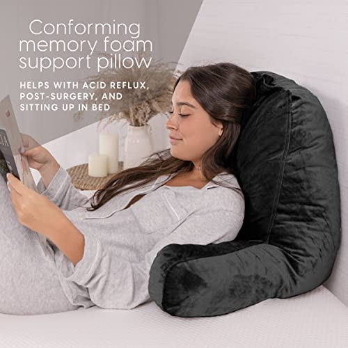 Milliard Reading Pillow With Shredded Memory Foam, Large Adult Backrest With Arms, Back Support For Sitting Up In Bed With Washable Cover (Sit Up Pillow) #TOP3