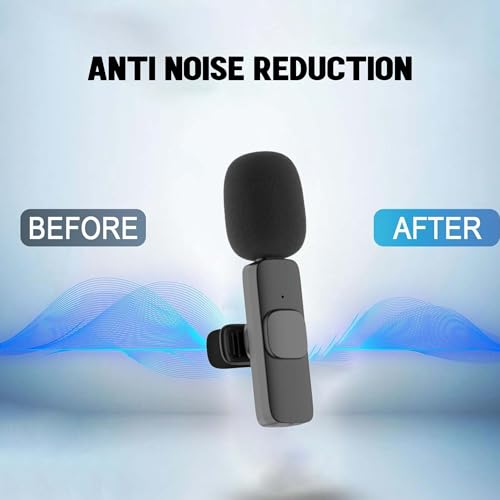 Image of Kratos KMW02 Wireless Mic, Mic Wireless for YouTube, Dual Wireless Microphone with Noise Reduction, 30M Range, Plug & Play, Compatible with iPhone, Android & Tablets (Type-C & Lightning)