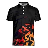 SHOULIEER Badminton Polo Shirt Lässig Übergroßer Turn-Down Kragen Einfaches dunkelrotes Kurzarm Tennis Polo Shirt V01646 XL