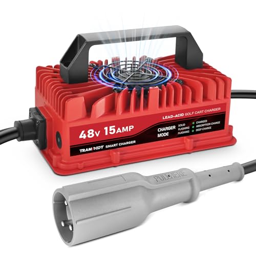 TRAMROOT 15 Amp Golf Cart Charger for 48 Volt Club Car DS & Precedent...