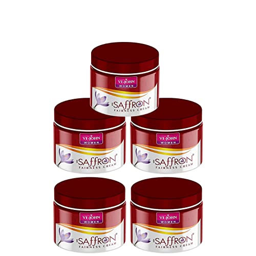 Image of VI - JOHN Advanced Saffron Fairness Cream for Uneven Skin Tone | Chemical Free Face Cream for Radiant Glow and Dark Spots (All Type Skin) 50g Each Pack(Pack of 5)