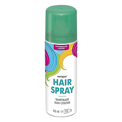 Temporary Hair Color Spray Wash Out Washable Party Fancy Dress Up Accessories Party Halloween Hairspray 133ml (Green HairSpray 1)