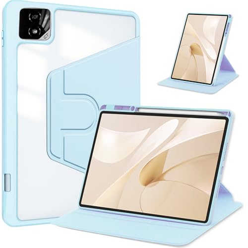Coque Honor Pad GT2 Pro 12,5 rotative 360 avec dos transparent et béquille réglable bleu