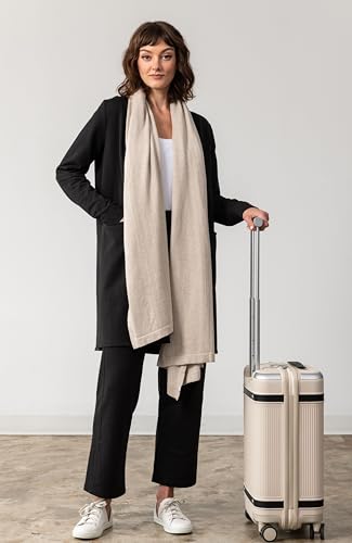 zestt Dreamsoft Travel Scarf, Wrap and Shawl, Organic Cotton, Birch - Image 2
