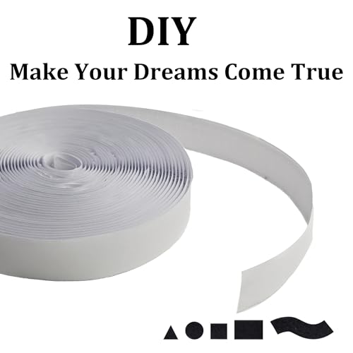 Image of pson 0.78 Inch x 26 Feet Self Adhesive Hook and Loop Tape, Heavy Duty Sticky Back for Home, Office, School, Car, and DIY Projects(White)