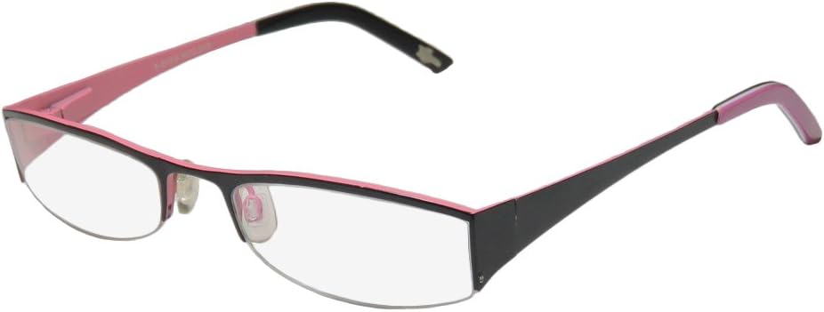 Continental Spectacular Eyewear X-Eyes 095 For Ladies/Women Designer Half-rim Flexible Hinges Eyeglasses/Spectacles (50-18-130, Black/Pink)