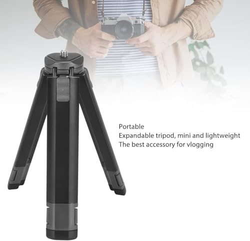Image of SHOPEE Extendable Mini Metal Compact Desktop Tripod Stand Handle Grip with 1 /4 inch Screw - Universal Small Tabletop Tripod for DSLR Camera, Gimbal, Action Cam, Camcorder, Microphone, LED Light, etc