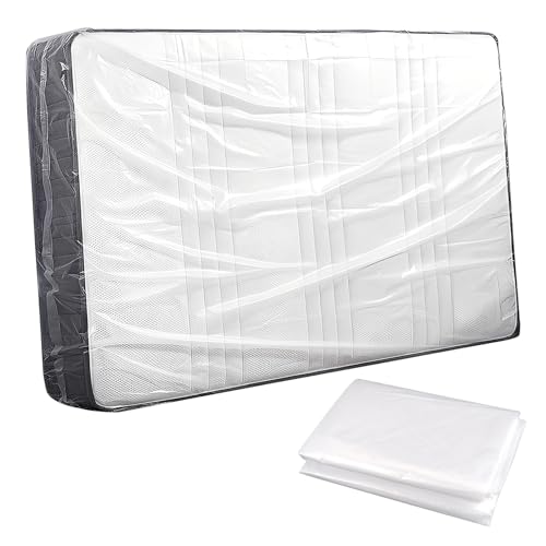 Housse Matelas Demenagement 90 X 240 Cm (éPaisseur 35 Cm), ImperméAble éTanche à La PoussièRe RéUtilisable Shousse Plastique Rangement Matelas Adapté Au...
