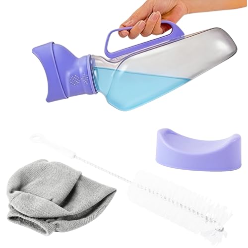 Urinflasche für Frauen, Pinkelhilfe für Frauen 1200ml - Urinella, Urinbecher mit Deckel, Notfall Urinal, Damen Urinal für unterwegs, Auto, nach OP & Bettlägerige, weiche Silikon-Öffnung