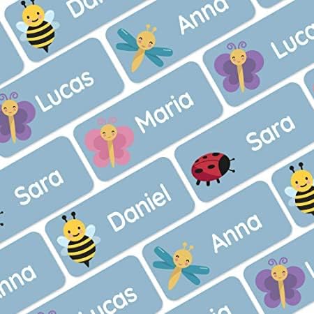 My Nametags® 56 Personalised Stickers - Name Labels for Clothes, Shoes, Stationery | Waterproof Stickers Perfect for Children, School, Kindergarten or Nursery - Forest Animals Stickers - Green