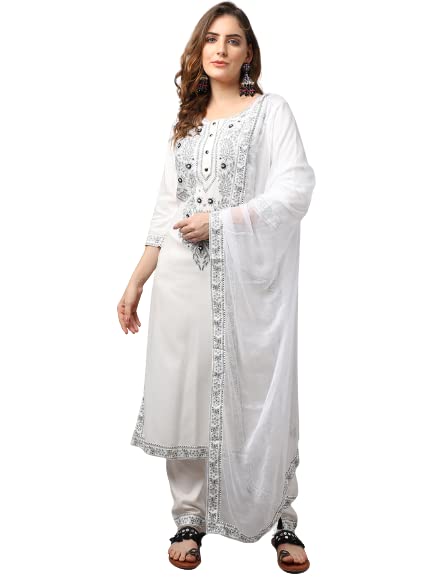 Trend Matters Women's White Chinkankari Printed Kurta Set