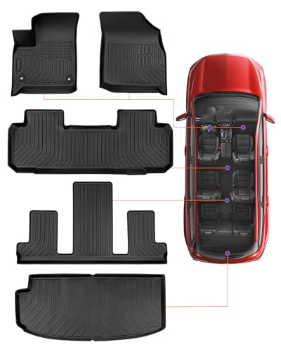 for Chevy Traverse 2018-2023 Floor Mats & Cargo Liner ONLY for 7 Seats Bucket Seats All Weather TPE Rubber Mats for Chevy/for Chevrolet Traverse Accessories (Fit 2024 Traverse Limited)