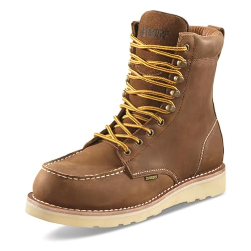 Guide Gear 8” Wedge Moc Toe Waterproof Work Boots for Men, Leather Construction Mid-High Shoes, Moisture-Wicking Lining2