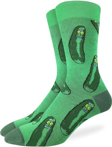 Good Luck Sock Mens Rick and Morty Little Pickle Ricks Socks Adult Shoe Size 7-12