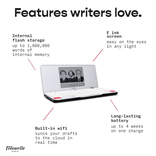 Image of Freewrite Traveler | Lightweight and Portable Typewriter with E Ink Digital Screen for Distraction-Free Drafting | Word Processor with Wifi Cloud Sync and Long Battery Life for Writers on the Move