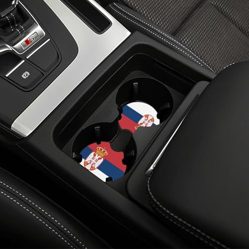 Posavasos de auto para portavasos 2 unidades bandera Serbia miniatura 5