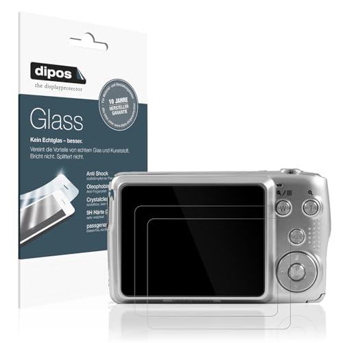 dipos I 2x Displayschutz 9H klar kompatibel mit Agfa Photo Realishot DC8200 Schutzfolie Anti-Shock Folie