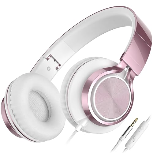 AILIHEN C8 Headphones with Microphone and Volume Control Folding Lightweight Headset for Cellphones...