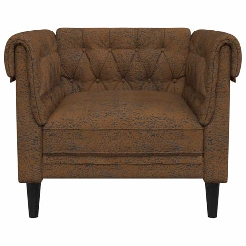 Sillón Chesterfield Plegable Marrón miniatura 6