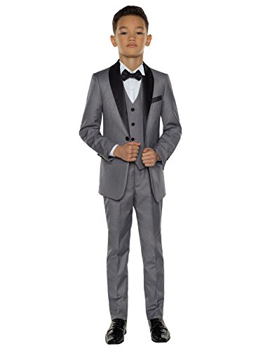 Paisley of London - traje de esmoquin para niños, traje de fiesta para niños, 12-18 meses a 14 años. Gris gris 12-18 meses
