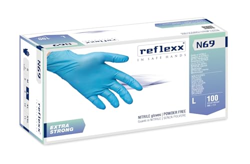 Gants en nitrile extra résistants Reflexx N69/L la référence haute densité
