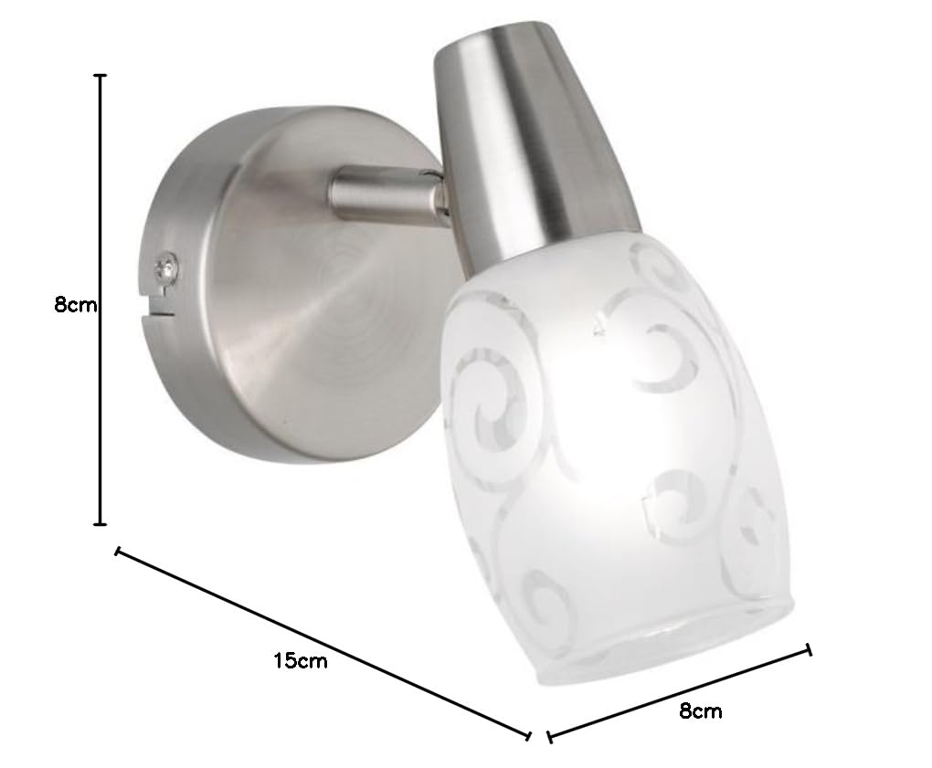 TRIO R80021007 - Foco de 1 bombilla, AR E14 28 W, metal níquel mate, IP20