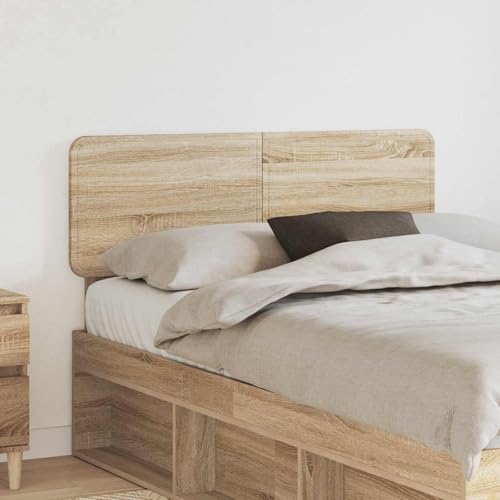 sephironlbb Cabecero de madera de roble Sonoma, 123 x 90 cm, rectangular, cabecero estable con respaldo, fácil de montar, accesorio moderno para dormitorio doble y cama de invitados