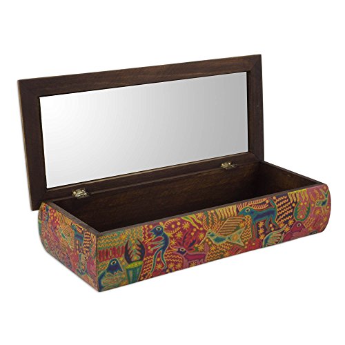 Novica Decorative Wood Decoupage Jewelry Box, Multicolor, Huichol Fiesta' #TOP3