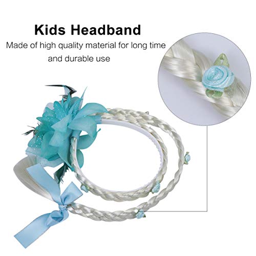 PixNOR – Peruca de cabelo longo azul para princesa com cabelo comprido para cosplay, perucas trançad