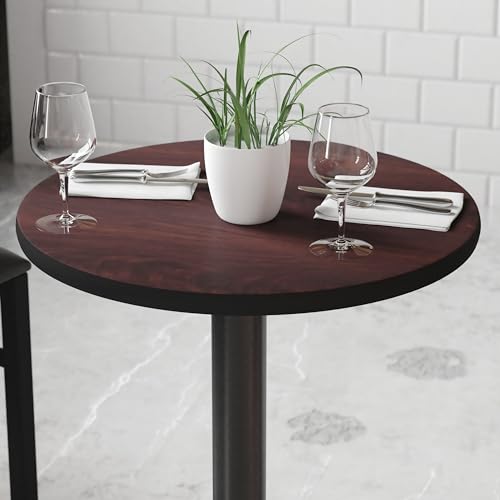 Image of Flash Furniture 24 inch Round Reversible Table Top, Black /Mahogany