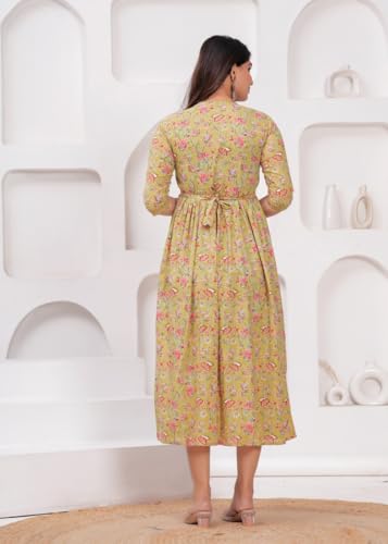 Image of Women Feeding Kurti for Women Cotton Maternity Kurta with Nursing Zip for Pre & Post Pregnancy