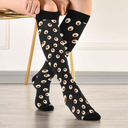 Image of Wusikd Blue Yellow Monster Trucks Compression Socks for Women and Men Circulation Long Socks for Athletic Running 1