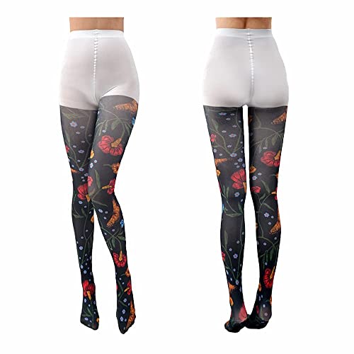 Image of Sahabowi Women Tights, Opaque High Waist Pantyhose, Vintage Control Top Stockings